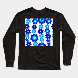 Just a Blue Flower Pattern 3 - Elegant and Sophisticated Design for Home Decor Long Sleeve T-Shirt